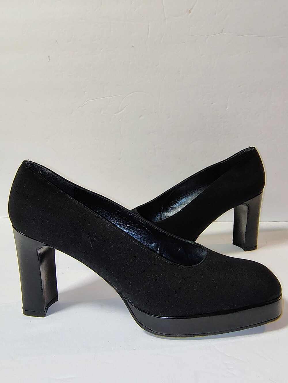 Stuart Weitzman Russell & Bromley Black Suede Leather Platform High Heel Pumps - Picture 3 of 9